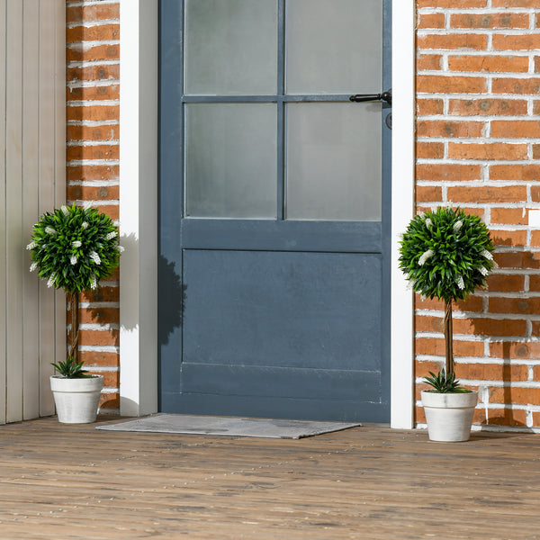 Lavendel künstlich im Topf 2er Set 60cm weiss