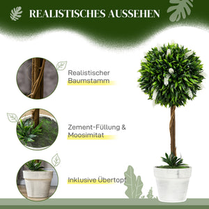 Lavendel künstlich im Topf 2er Set 60cm weiss