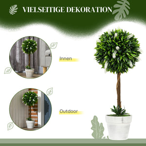 Lavendel künstlich im Topf 2er Set 60cm weiss