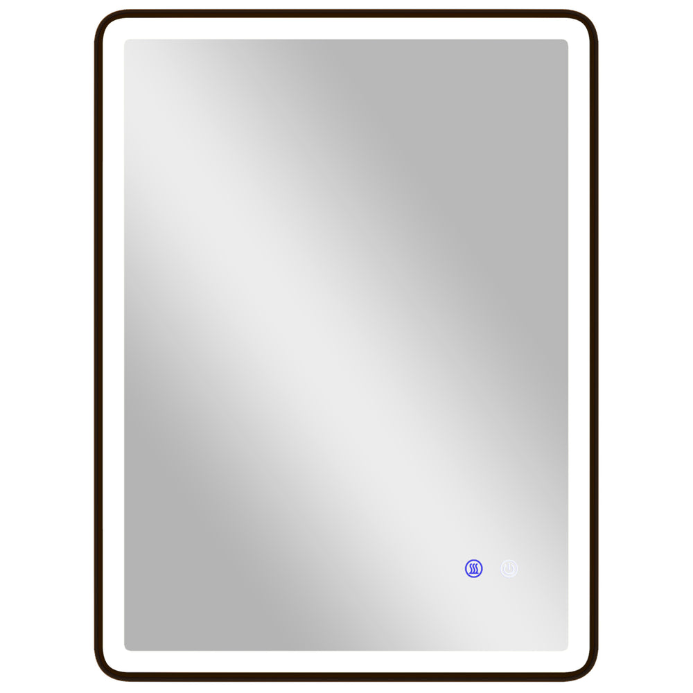 LED Badezimmerspiegel dimmbar Anti-Beschlag 80x60cm schwarz