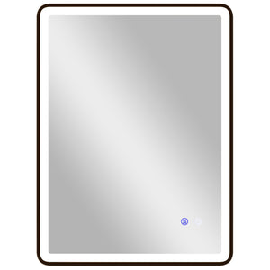 LED Badezimmerspiegel dimmbar Anti-Beschlag 80x60cm schwarz