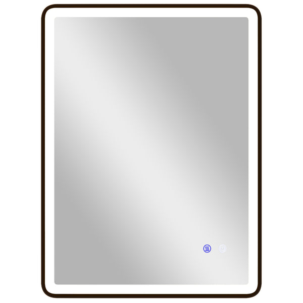 LED Badezimmerspiegel dimmbar Anti-Beschlag 80x60cm schwarz