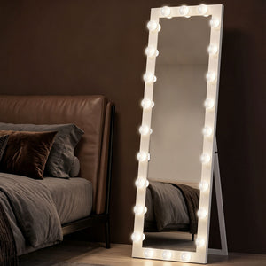 LED Ganzkörperspiegel beleuchtet freistehend 150x40cm weiss