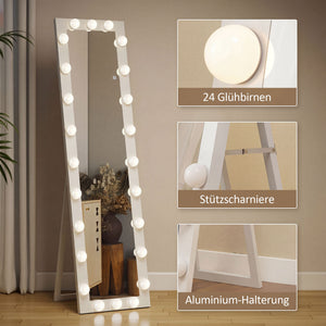 LED Ganzkörperspiegel beleuchtet freistehend 150x40cm weiss