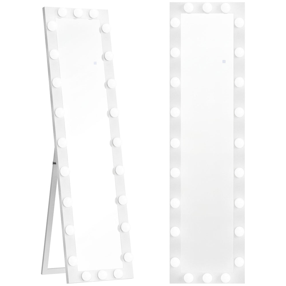 LED Ganzkörperspiegel beleuchtet freistehend 150x40cm weiss