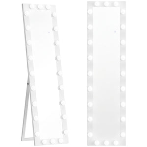 LED Ganzkörperspiegel beleuchtet freistehend 150x40cm weiss