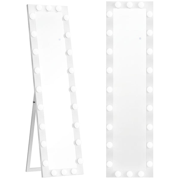 LED Ganzkörperspiegel beleuchtet freistehend 150x40cm weiss