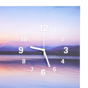LED Leinwandbild mit Timer, Wanduhr, flackerndes Licht, 110x55cm