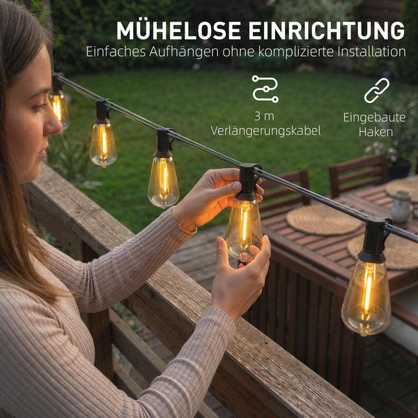 Lichterkette LED Lichtervorhang mit 50 Lichtern für innen und aussen spritzwassergeschützt