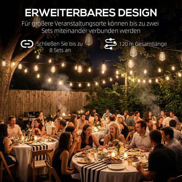Lichterkette LED Lichtervorhang mit 50 Lichtern für innen und aussen spritzwassergeschützt