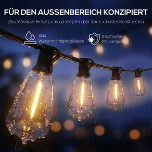 Lichterkette LED Lichtervorhang mit 50 Lichtern für innen und aussen spritzwassergeschützt