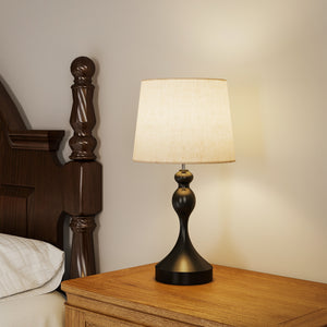 LED Nachttischlampe dimmbar mit USB Ladefunktion schwarz
