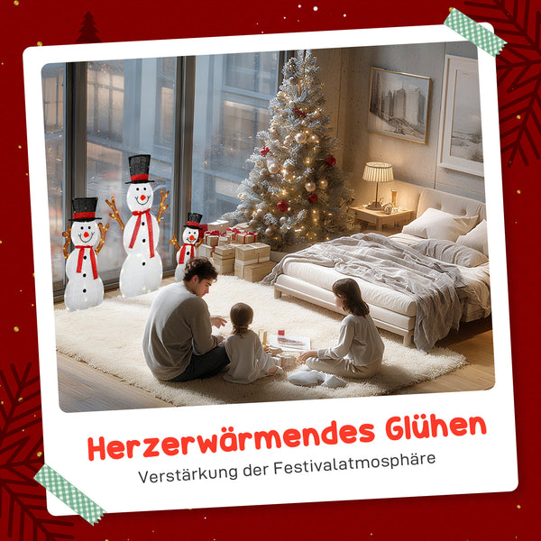 LED Schneemann Familie 3-teilig wetterfest Weihnachtsdeko aussen