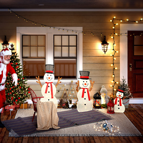 LED Schneemann Familie 3-teilig wetterfest Weihnachtsdeko aussen