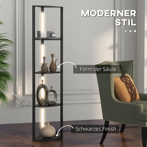 LED Standleuchte mit Eckregal dimmbar warmweiss schwarz