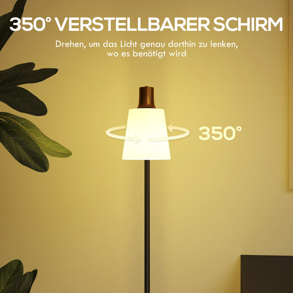 LED Stehlampe drehbar mit einstellbarer Farbtemperatur schwarz