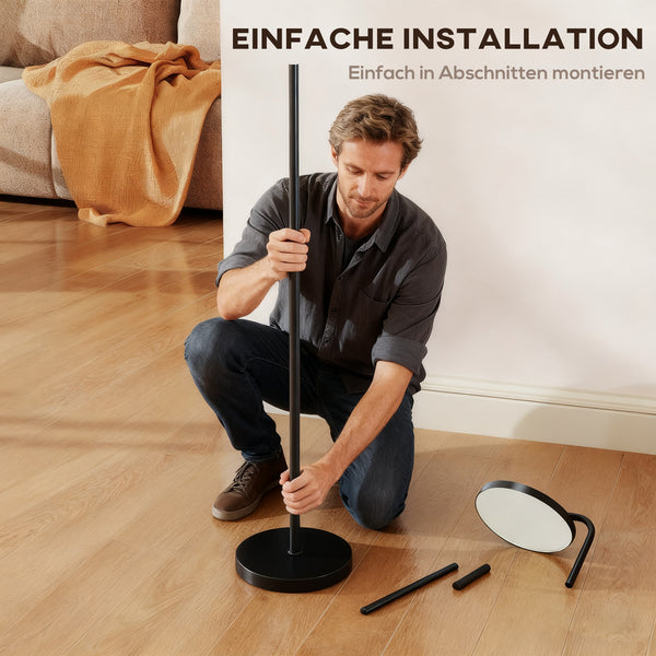 LED Stehlampe flexibel verstellbar mit Fernbedienung schwarz
