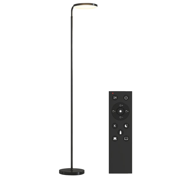 LED Stehlampe flexibel verstellbar mit Fernbedienung schwarz