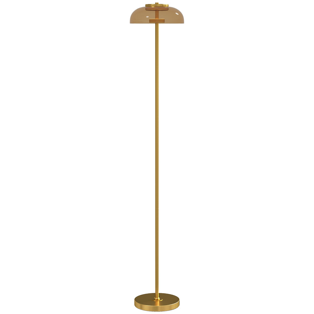 LED Stehlampe warmweiss mit Fussschalter für Wohnzimmer Messing