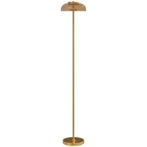 LED Stehlampe warmweiss mit Fussschalter für Wohnzimmer Messing