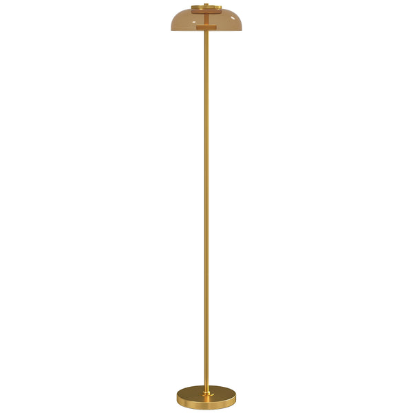 LED Stehlampe warmweiss mit Fussschalter für Wohnzimmer Messing