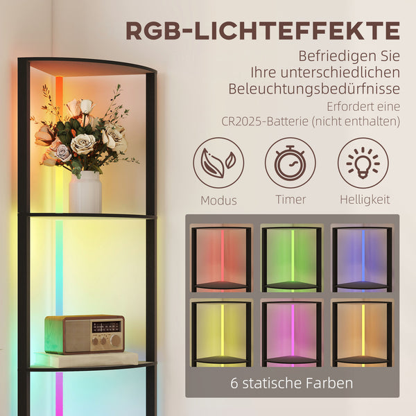 LED Stehlampe dimmbar mit Regal RGB Farbwechsel und Fernbedienung
