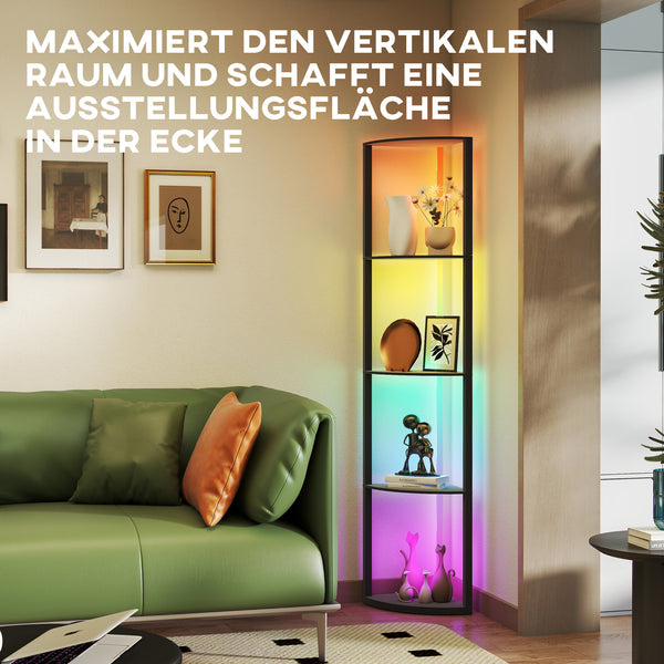 LED Stehlampe dimmbar mit Regal RGB Farbwechsel und Fernbedienung