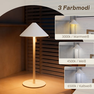 LED Tischlampe wiederaufladbar mit Touchfunktion und USB weiss