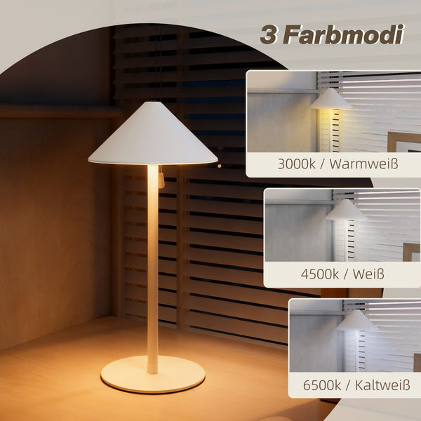 LED Tischlampe wiederaufladbar mit Touchfunktion und USB weiss