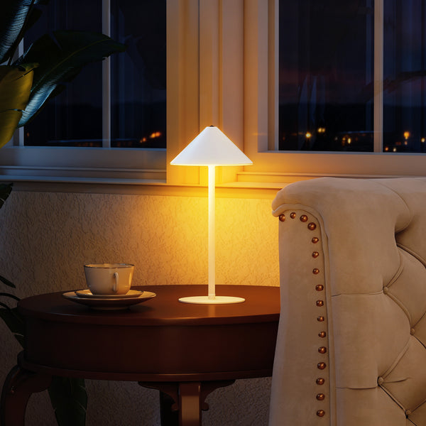 LED Tischlampe wiederaufladbar mit Touchfunktion und USB weiss