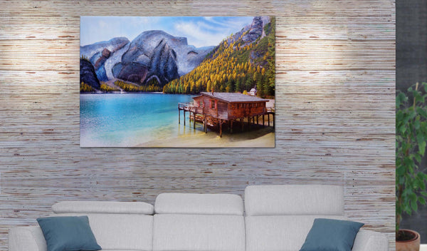Handgemaltes XXL Landschaftsbild auf Leinwand 80x120cm