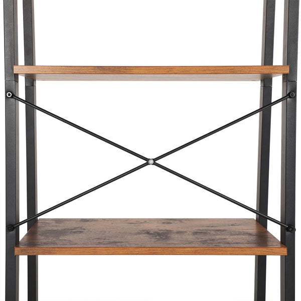 Leiterregal Bücherregal 4 Ebenen Braun