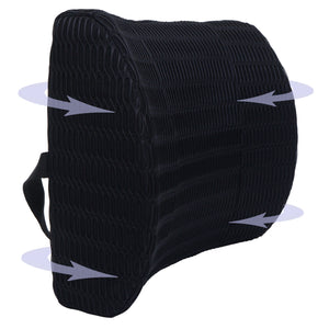 Ergonomisches Lendenkissen aus Memory Foam, waschbar, schwarz