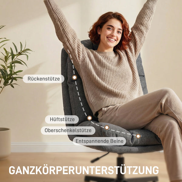 Lesesessel drehbar ohne Armlehnen Stoff dunkelgrau