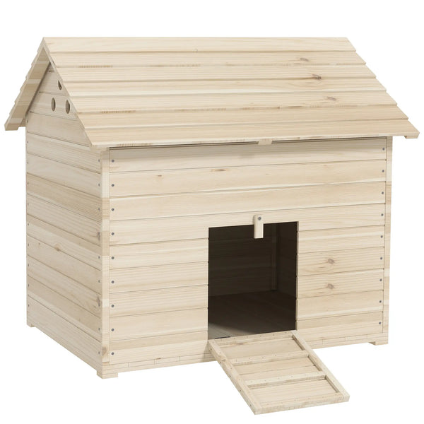 Entenstall Hühnerstall aus Massivholz 100 cm x 82,5 cm x 91 cm