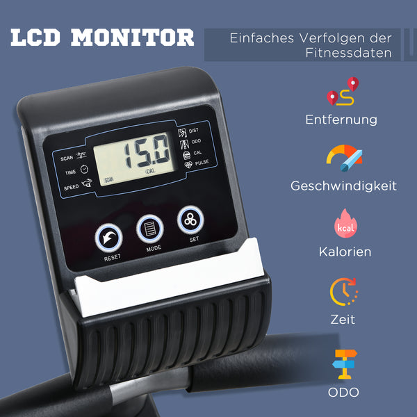 Liegeergometer Heimtrainer für Senioren mit LCD und Magnetwiderstand