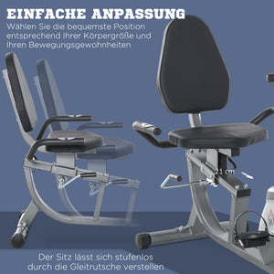 Liegeergometer Heimtrainer für Senioren mit LCD und Magnetwiderstand