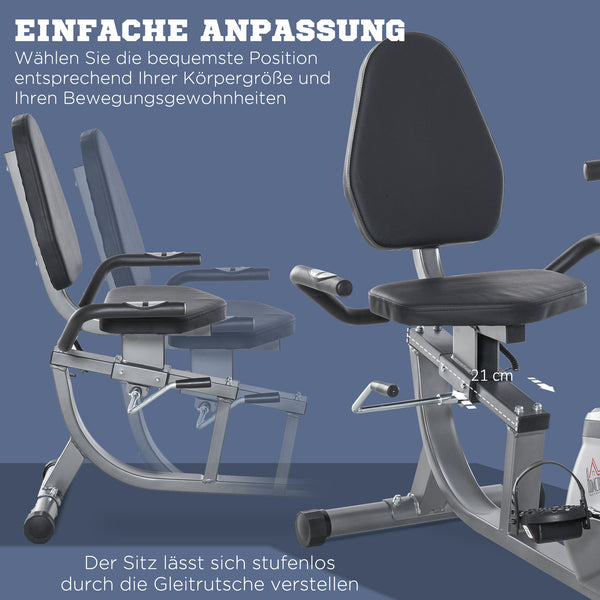 Liegeergometer Heimtrainer für Senioren mit LCD und Magnetwiderstand