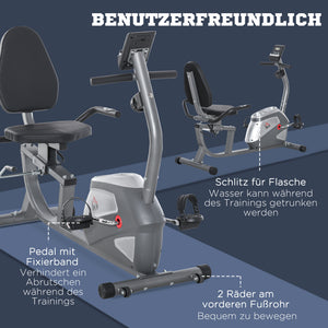 Liegeergometer Heimtrainer für Senioren mit LCD und Magnetwiderstand