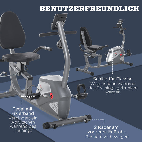 Liegeergometer Heimtrainer für Senioren mit LCD und Magnetwiderstand
