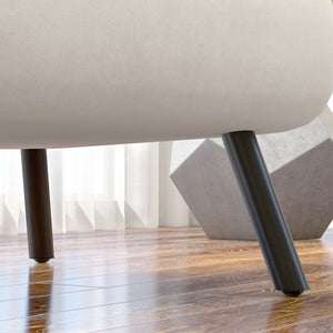 Liegesessel Relaxsessel skandinavisch mit Kissen für Wohnzimmer cremeweiss