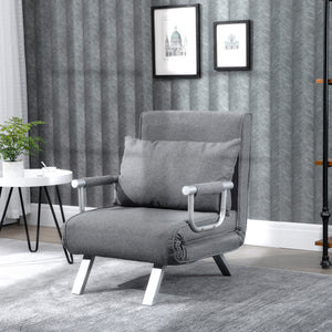 Liegesessel Relaxsessel mit Liegefunktion und Gästebett grau