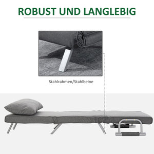 Liegesessel Relaxsessel mit Liegefunktion und Gästebett grau
