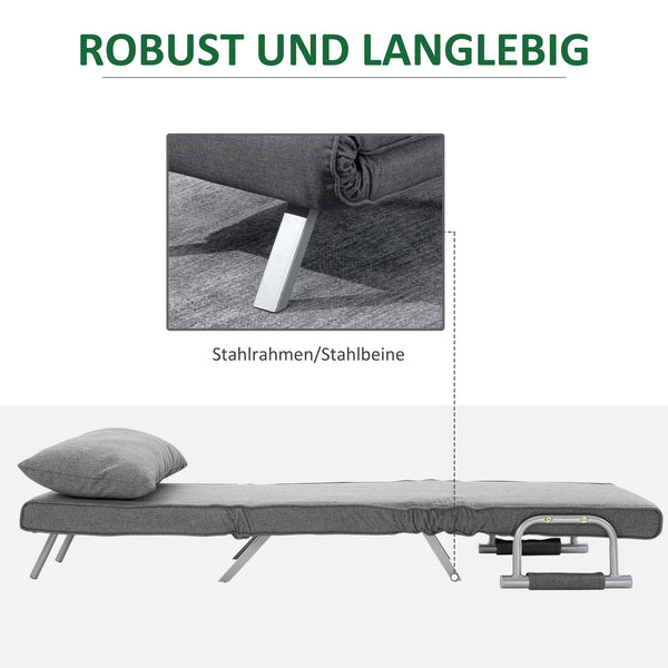 Liegesessel Relaxsessel mit Liegefunktion und Gästebett grau