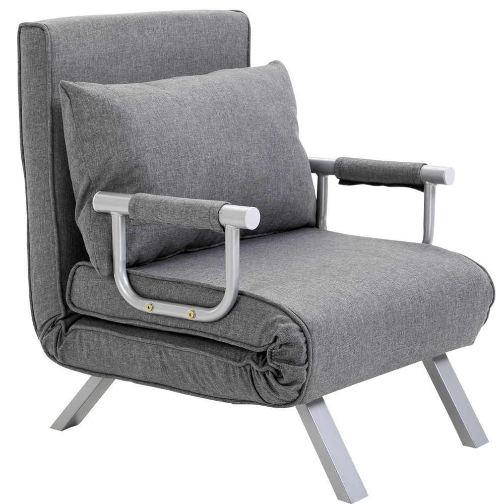 Liegesessel Relaxsessel mit Liegefunktion und Gästebett grau