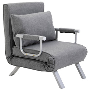 Liegesessel Relaxsessel mit Liegefunktion und Gästebett grau