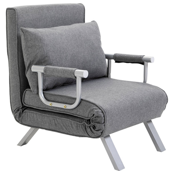 Liegesessel Relaxsessel mit Liegefunktion und Gästebett grau