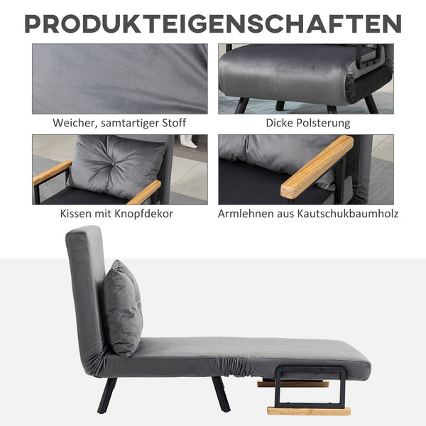 Liegesessel Relaxsessel skandinavisch mit Kissen schwarz natur