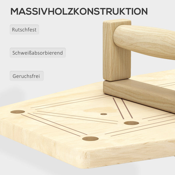 Liegestützgriffe mit Widerstandsbändern für Muskeltraining Naturholz