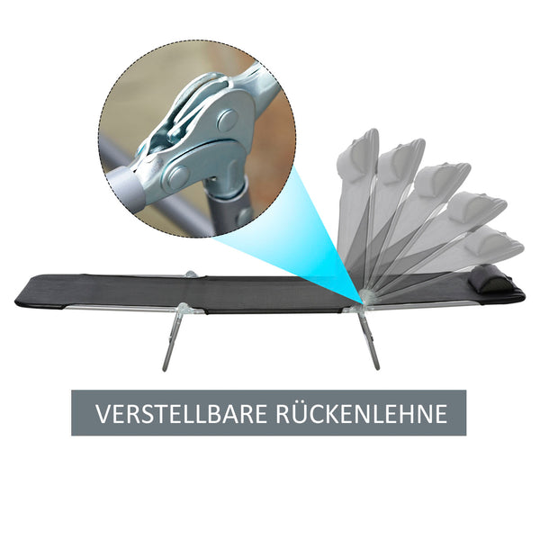 Liegestuhl 2-Bein klappbar Schwarz
